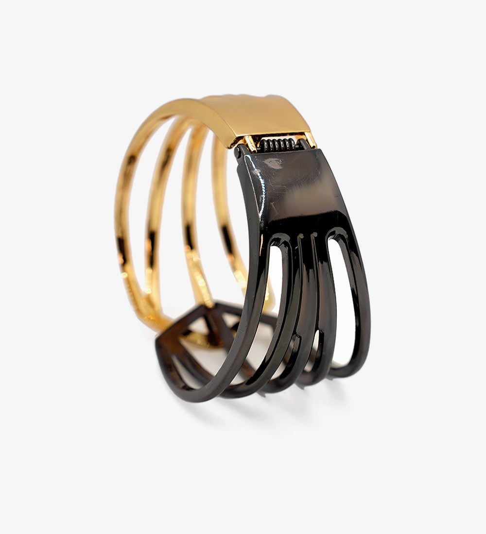 Premium Gold & Black Plated Bracelet for Bold Looks