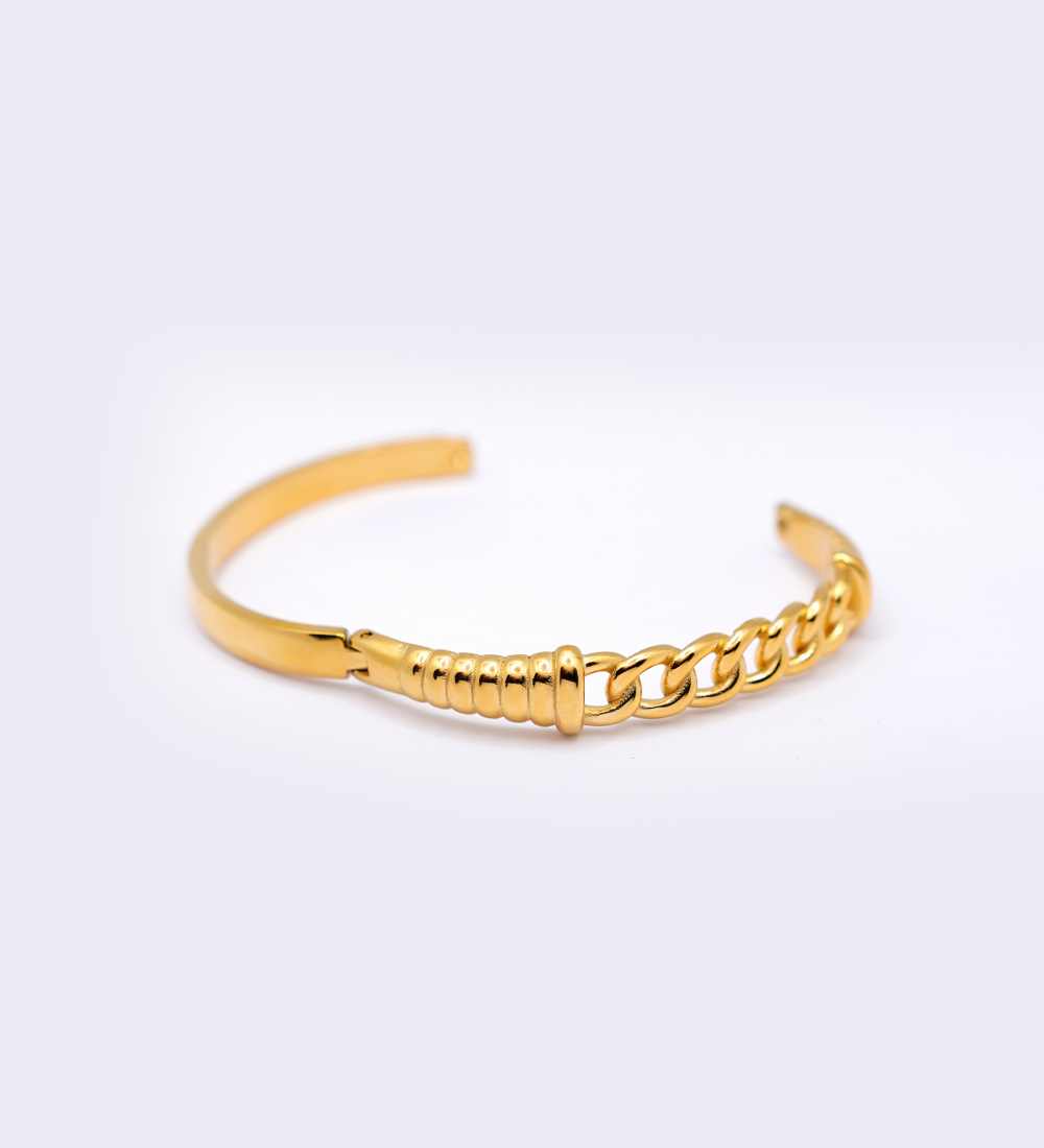 K-Ré creations Gold-Plated Chain Link Bangle for Daily Wear