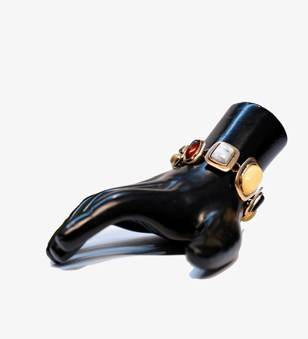 Vintage Inspired Bohemian Bracelet with Raw Stones