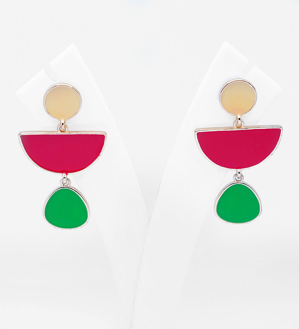 Colorful geometric drop earrings for girls