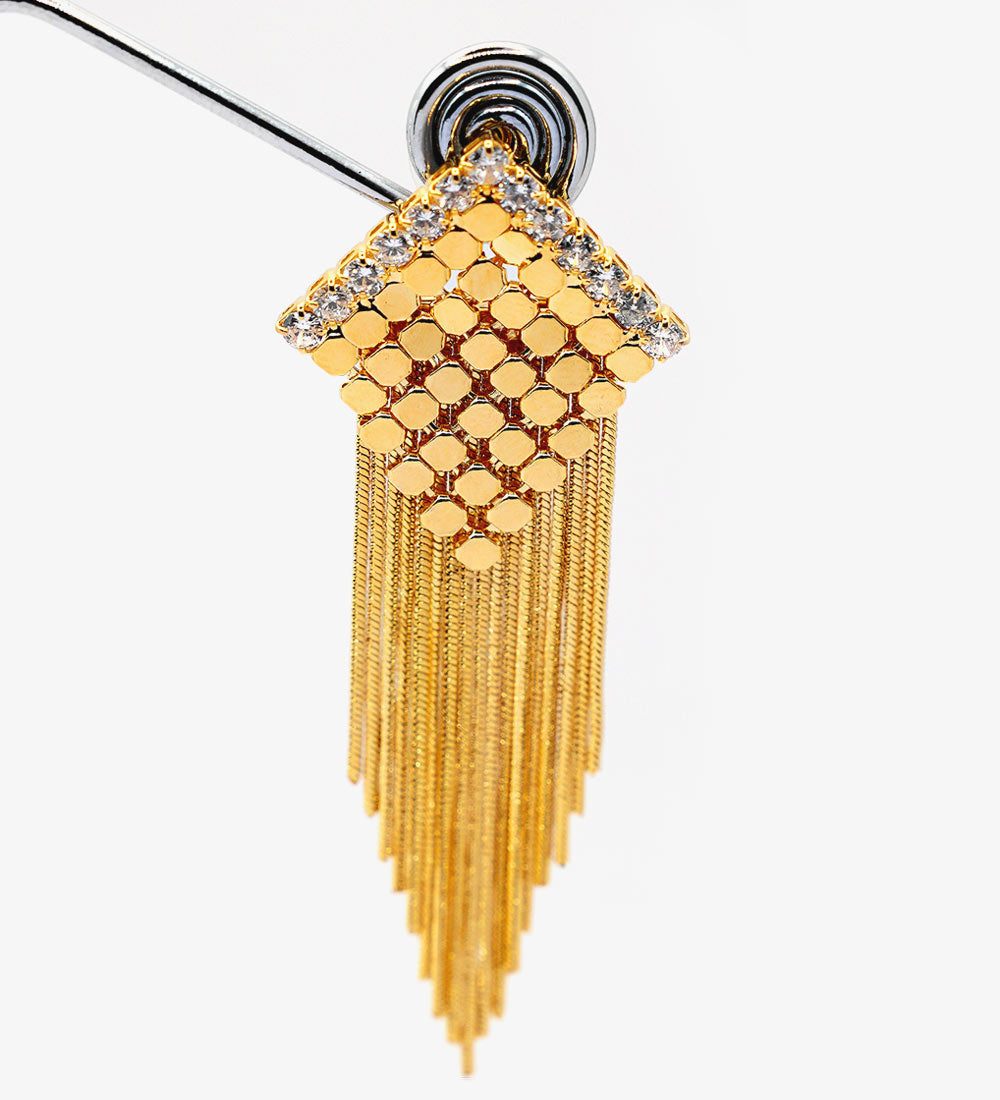 Gold Plated trendy Chain Fringe Earrings