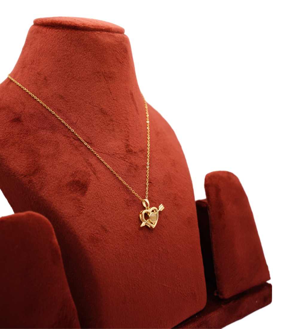 Elegant Gold plated Heart & Arrow Necklace for gift
