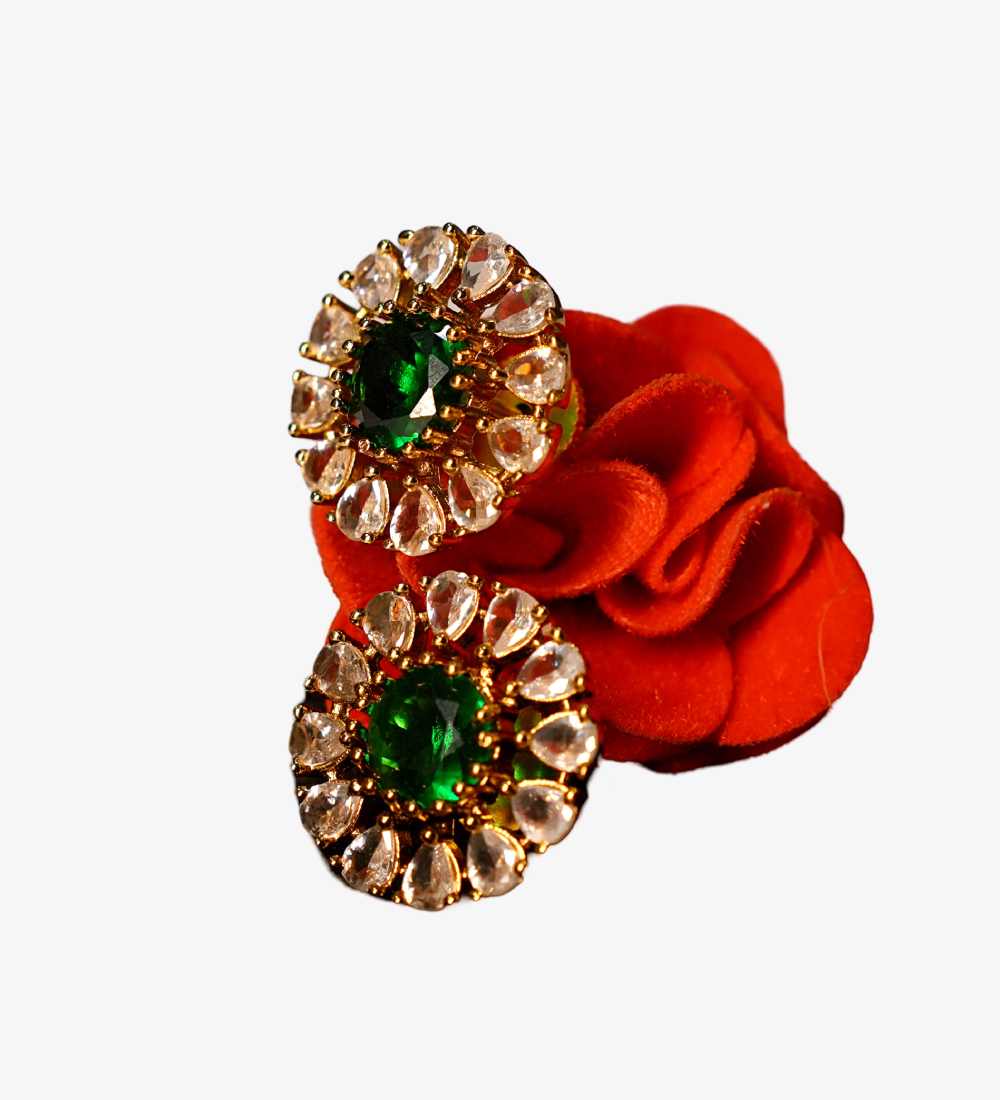 Green Gold Plated earrings for gift