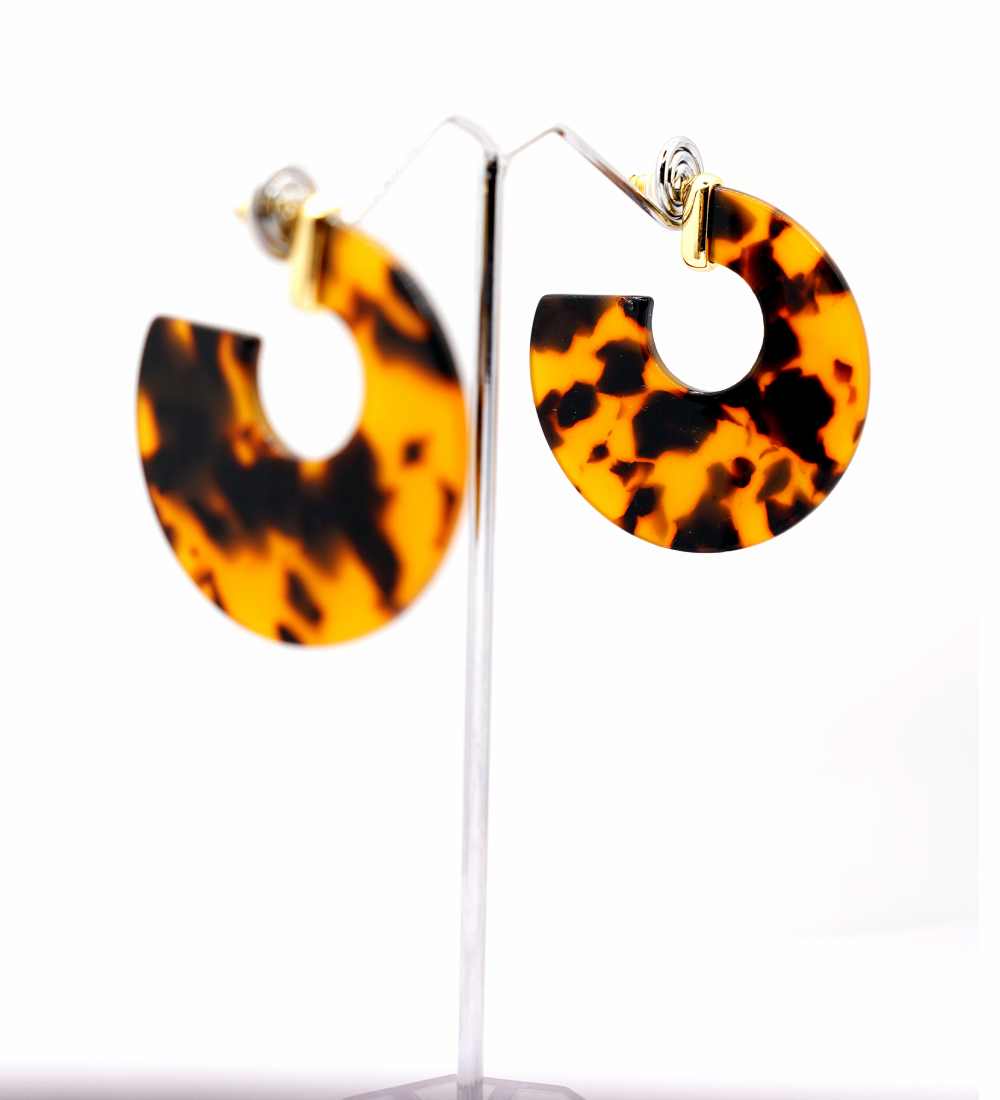 Stunning Tortoise Round Hoop Earrings