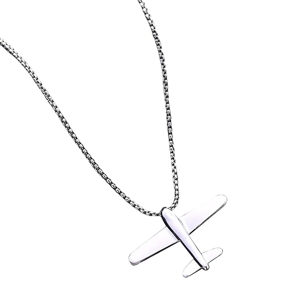 Aircraft Pendant Titanium Steel Necklace – 60cm | Auksia