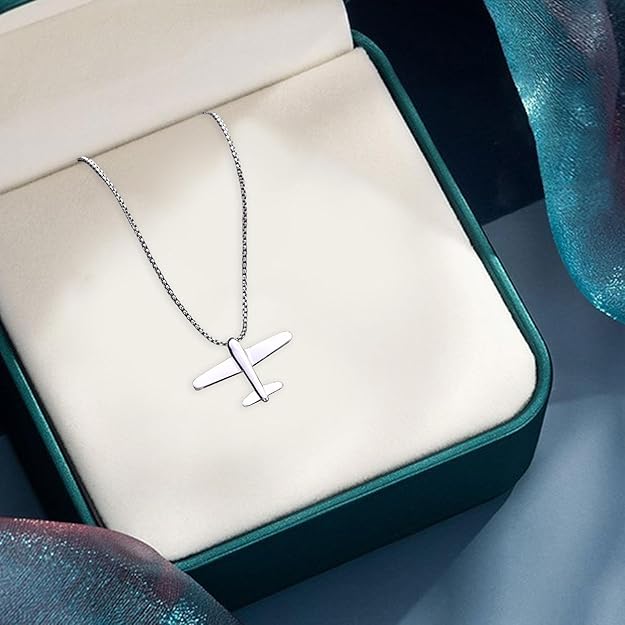 Aircraft Pendant Titanium Steel Necklace – 60cm | Auksia