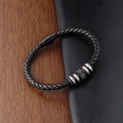 Men's Leather Bracelet – Tan Woven Cord | Auksia