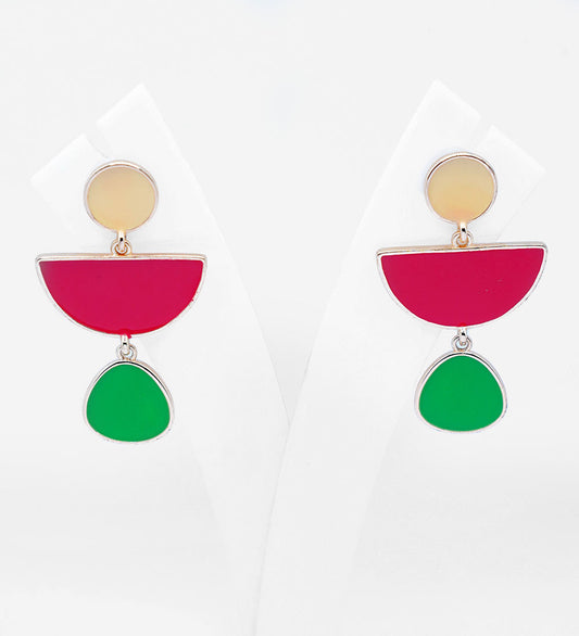 Colorful geometric drop earrings for girls