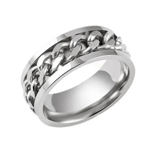 Men's Steel Ring – Polished Band | Auksia