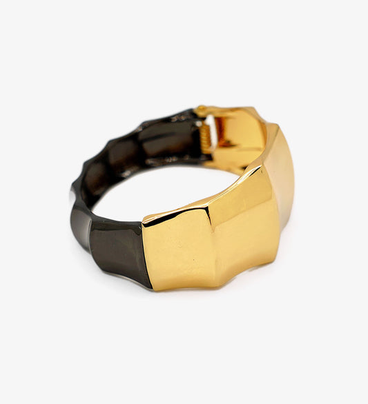 Elegant Black and Gold Chunky Bracelet for Women