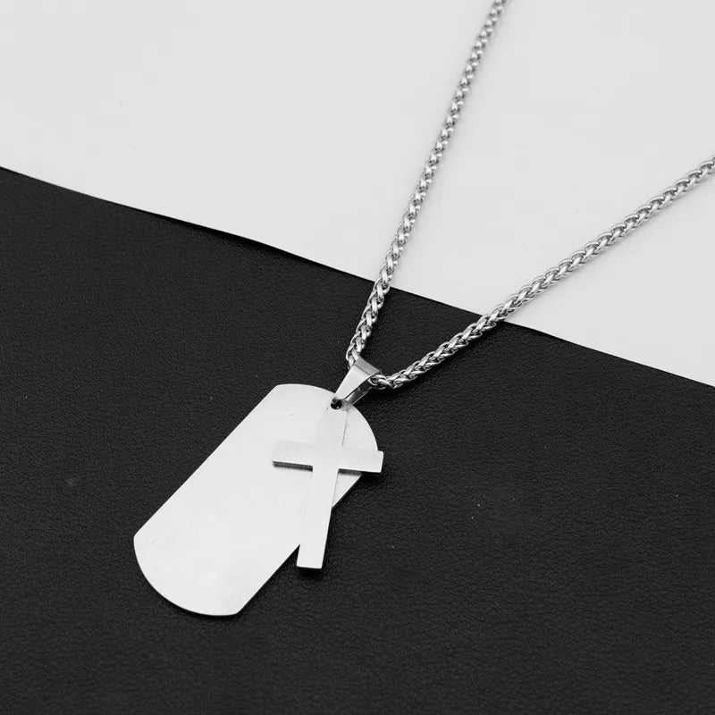 Men's Steel Pendant Necklace – Modern Cut | Auksia