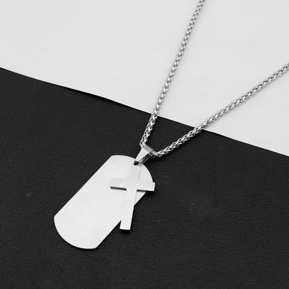 Men's Steel Pendant Necklace – Modern Cut | Auksia