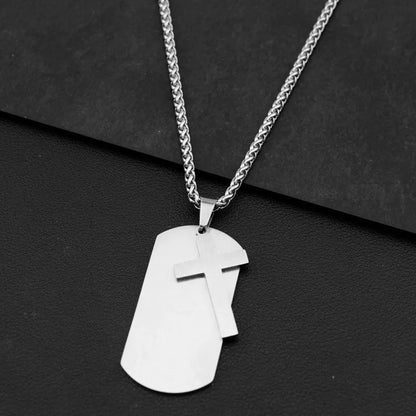 Men's Steel Pendant Necklace – Modern Cut | Auksia