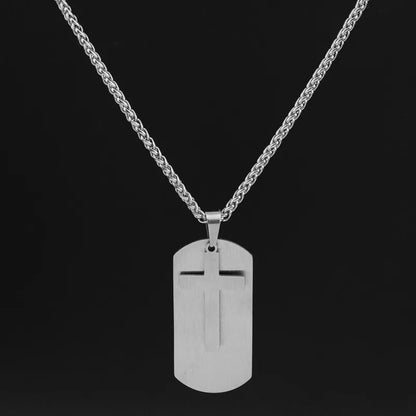 Men's Steel Pendant Necklace – Modern Cut | Auksia