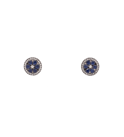 Elegant navy blue stud earrings in round shape for women 
