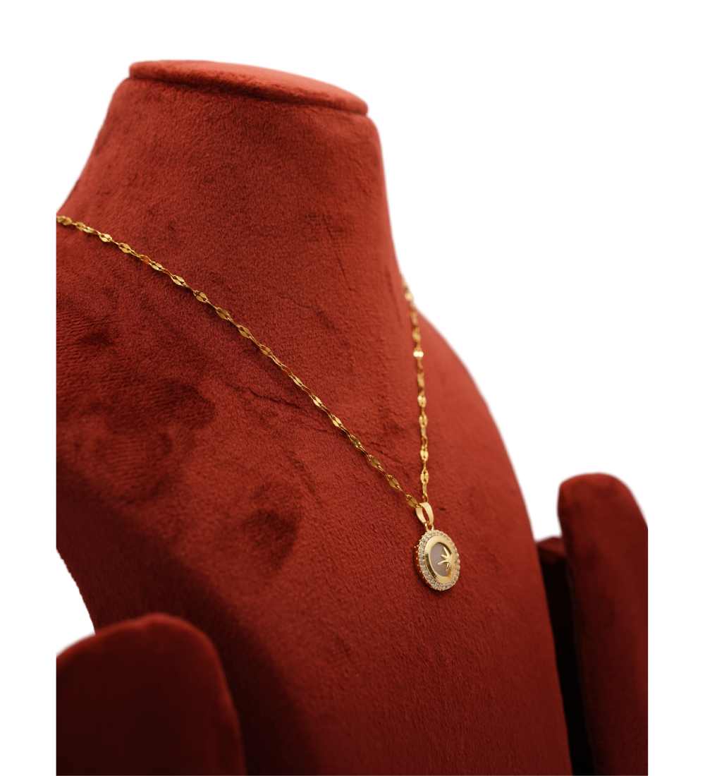Affordable Gold Plated Tone Chain Necklace with elegant locket