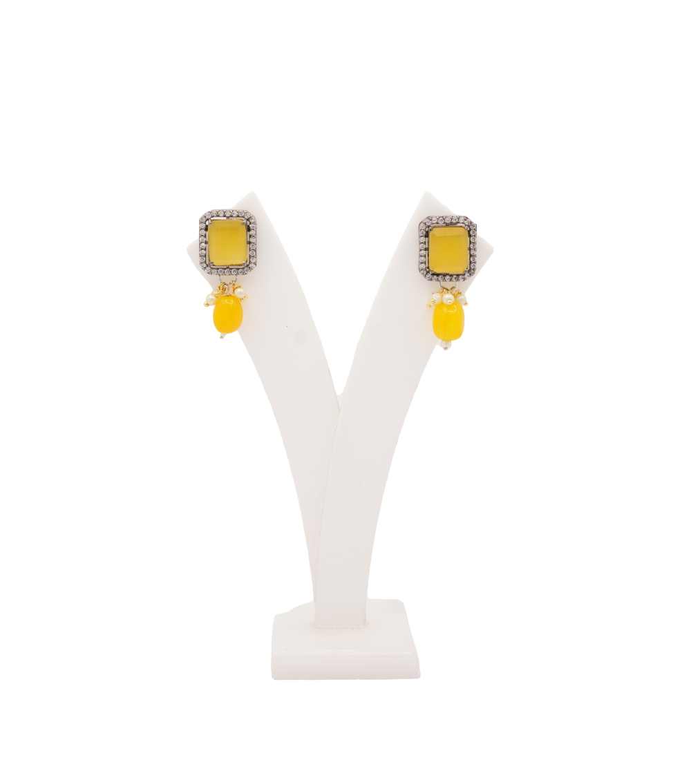 Yellow Gemstone Stud Earrings