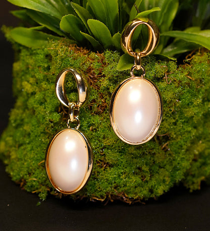 Gold look Pearl dangle earrings for girls 
