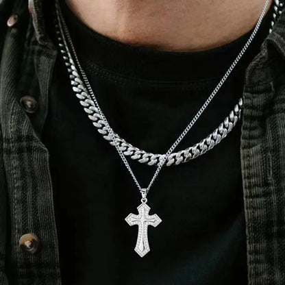 Men's Layered Pendant Necklace – Steel | Auksia