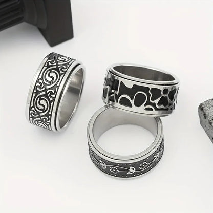 Men's Patterned Band Ring – Style 3 | Auksia