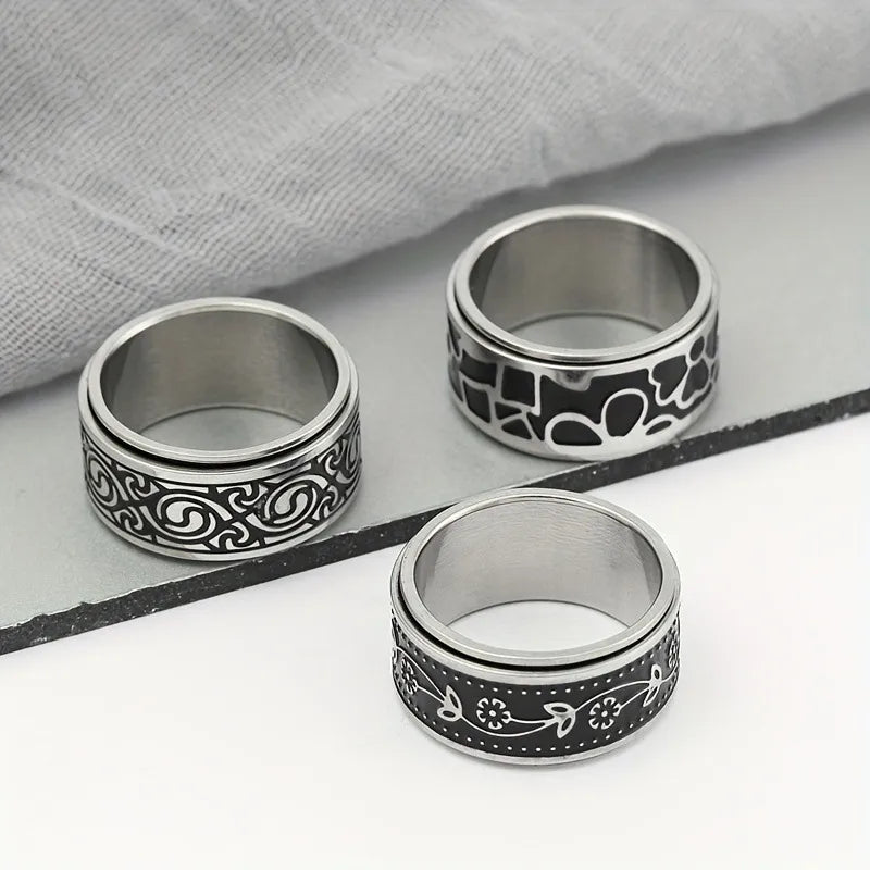 Men's Patterned Band Ring – Style 3 | Auksia