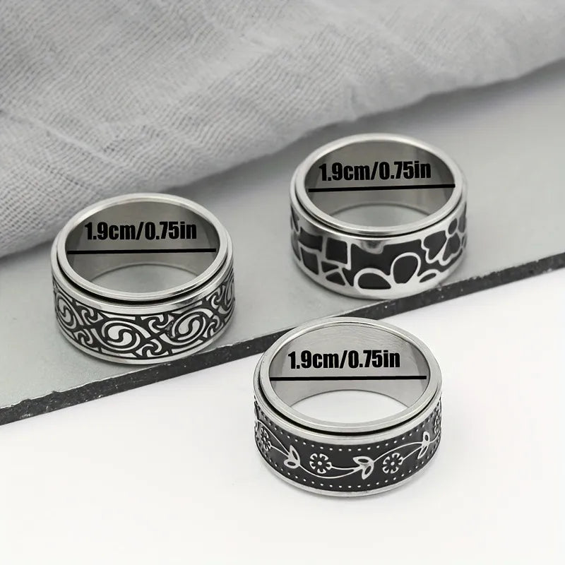 Men's Patterned Band Ring – Style 3 | Auksia