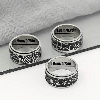 Men's Patterned Band Ring – Style 3 | Auksia