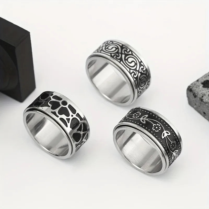 Men's Patterned Band Ring – Style 3 | Auksia