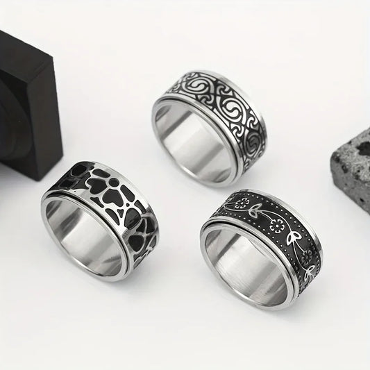 Men's Patterned Band Ring – Style 3 | Auksia