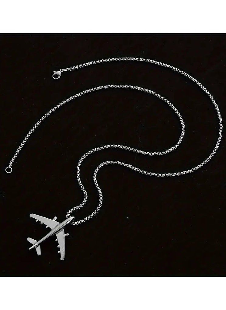 Aircraft Pendant Titanium Steel Necklace – 70cm | Auksia