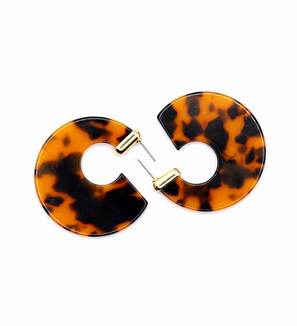 Stunning Tortoise Shell Round Hoop Earrings for Women