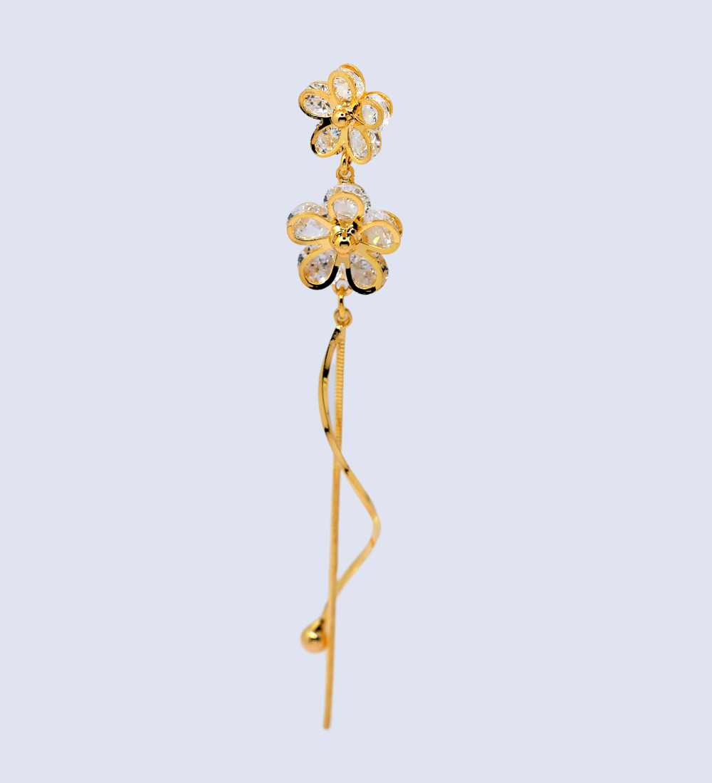 Two-Tier Flower Dangle Earrings for women